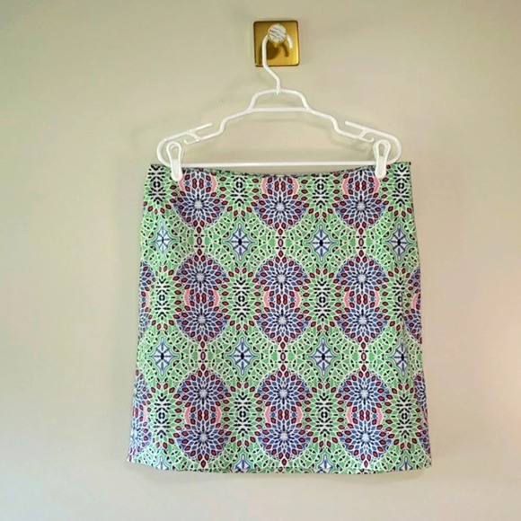 Talbots Pencil Skirt 14 Medallion Artsy Festival Boho Abstract Office Casual - Picture 1 of 9